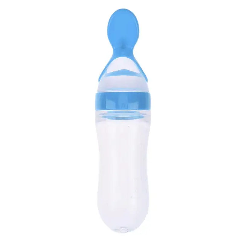 Newborn Baby Feeding Bottle Toddler Silicone Squeeze Feeding Spoon Milk Cereal Spoon Baby Training Feeder Food Supplement