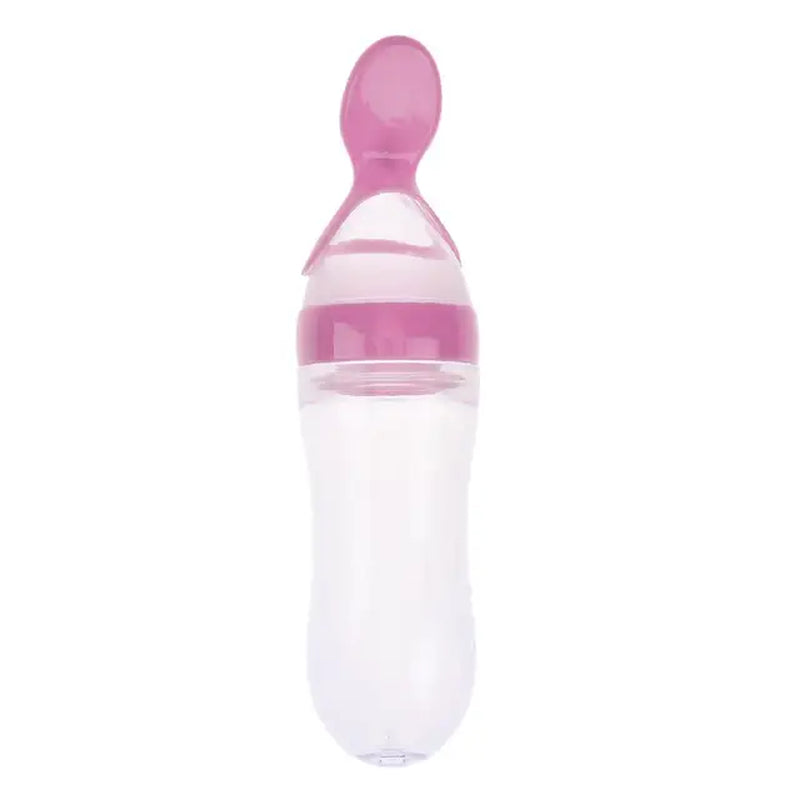 Newborn Baby Feeding Bottle Toddler Silicone Squeeze Feeding Spoon Milk Cereal Spoon Baby Training Feeder Food Supplement