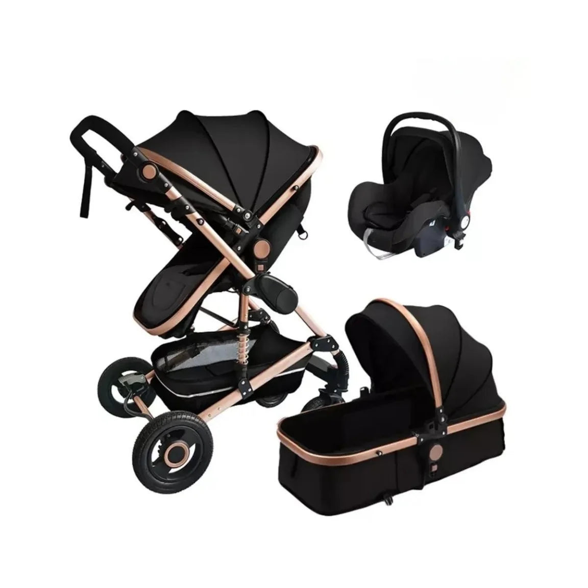 Wholesale Cheap Travel System Luxury Lightweight Baby Stroller 3 in 1 Foldable Baby Pram Factory Stock Offer