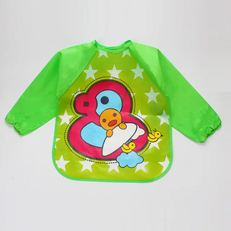 UNIKIDS Adjustable Cartoon EVA Plastic Waterproof Long Sleeve Feeding Baby Bibs Infants Art Smock Apron Baberos Bavoir Clothing