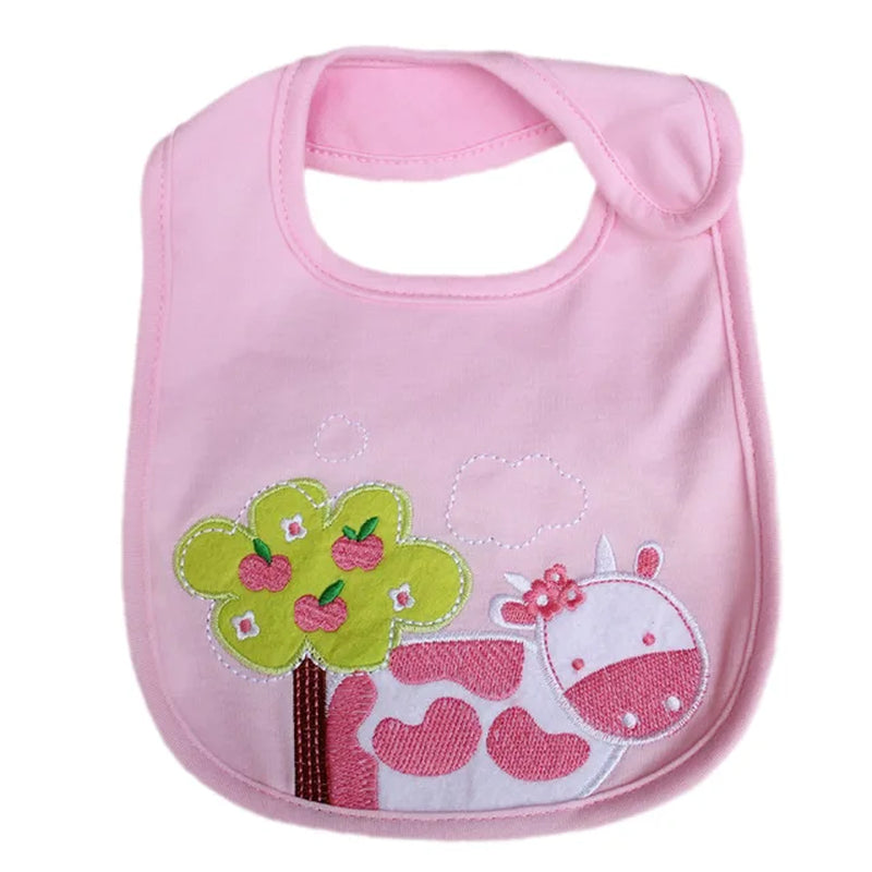 Baby Girls Pink Bibs Feeding Towel Newborn Burp Cloths Bebe Babador Waterproof 3-Layers Bandana Bibs Apron Baby Towel