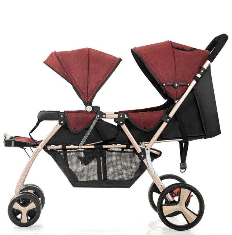 Luxury Twin Strollers Sit and Lie down Function Hot Mom Stroller for Babies