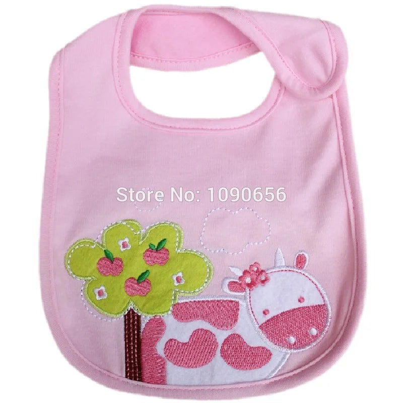 Baby Girls Pink Bibs Feeding Towel Newborn Burp Cloths Bebe Babador Waterproof 3-Layers Bandana Bibs Apron Baby Towel