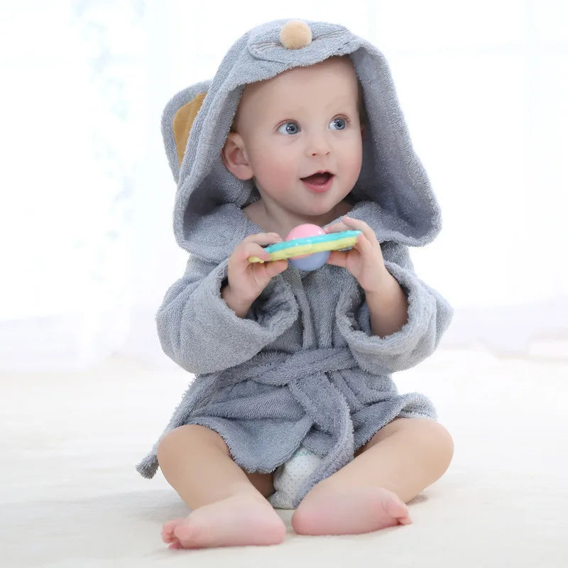 Newborn Bath Hooded Animal Modeling Baby Bathrobe Cartoon Baby Spa Towel Character Kids Bath Robe Infant Beach Towels Blankets