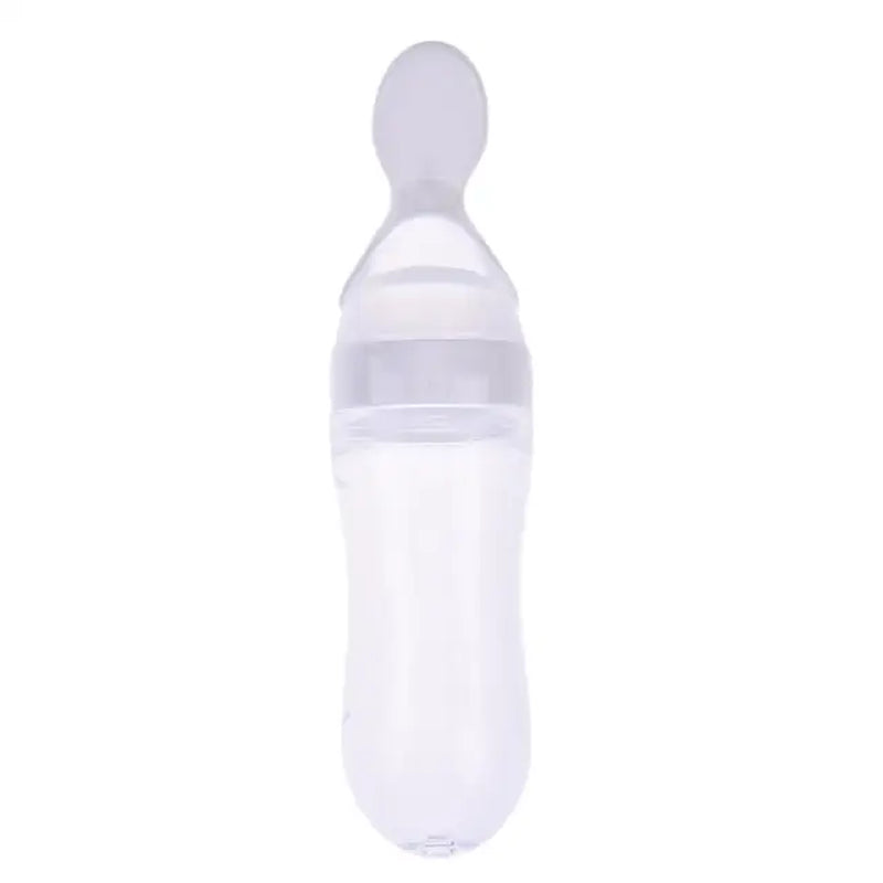 Newborn Baby Feeding Bottle Toddler Silicone Squeeze Feeding Spoon Milk Cereal Spoon Baby Training Feeder Food Supplement