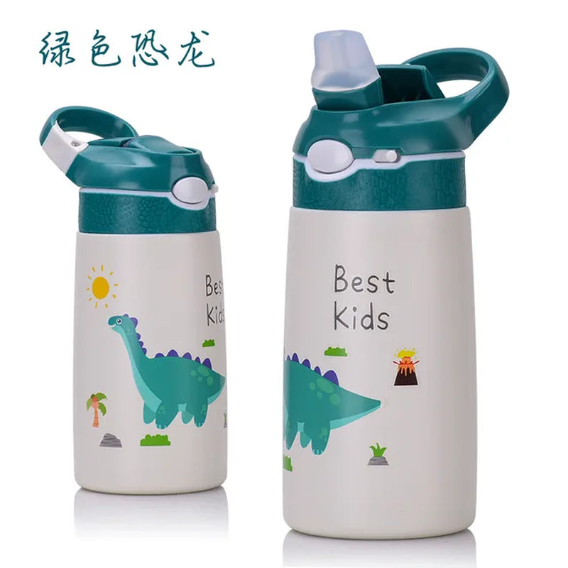 400ML Children Thermos Water Bottle Kids Thermos Mug Baby Duck Billed Straw 316 Stainless Steel Vacuum Flasks Tumbler Thermo Cup