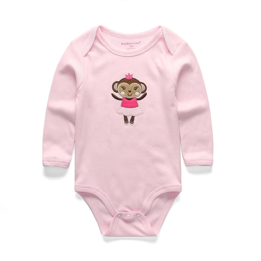 Newborn Baby Girls Clothes Set Long Sleeve Bodysuits+Cap+Animal Pants Infant Outfits Clothing Sets