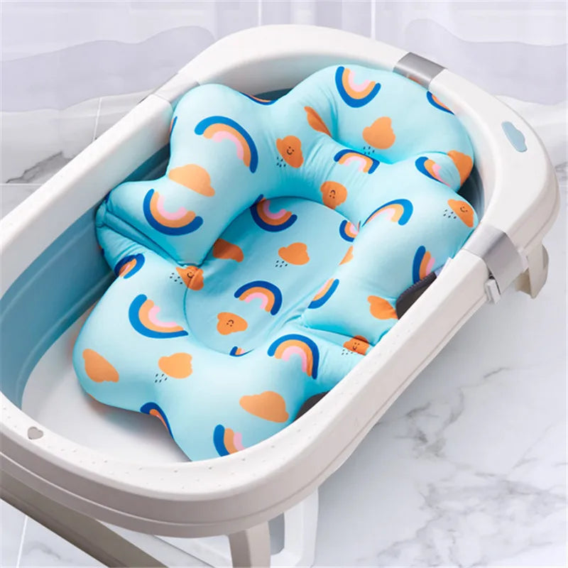 Baby Shower Bath Tub Pad Non-Slip Bathtub Seat Support Mat Chair Newborn Safety Nursing Security Comfort Body Cushion Pillow