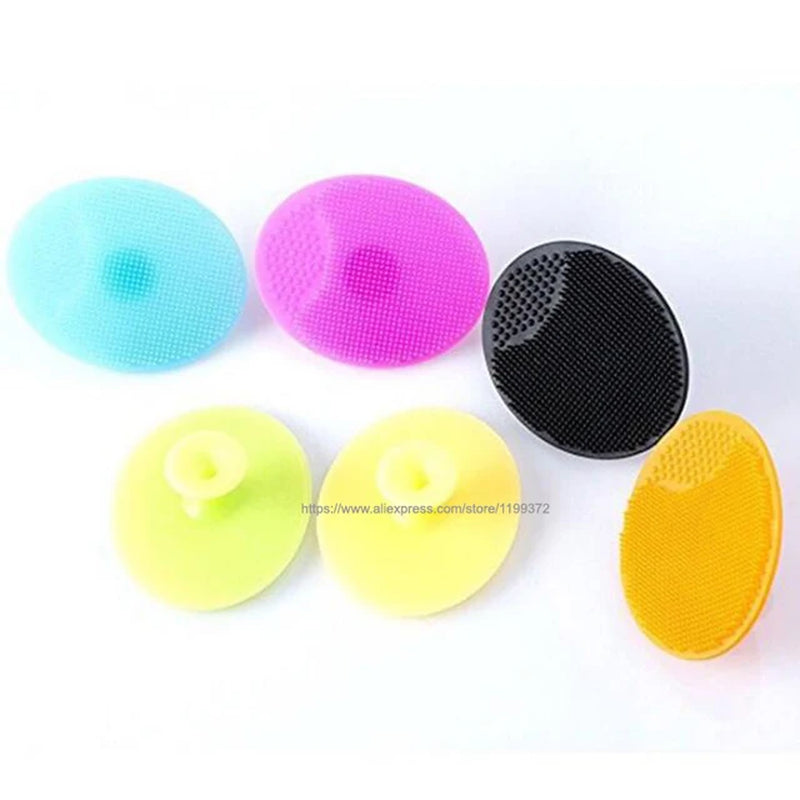 200Pcs Facial Exfoliating Brush Infant Baby Soft Silicone Wash Face Cleaning Pad Skin SPA Bath Scrub Cleaner Tool