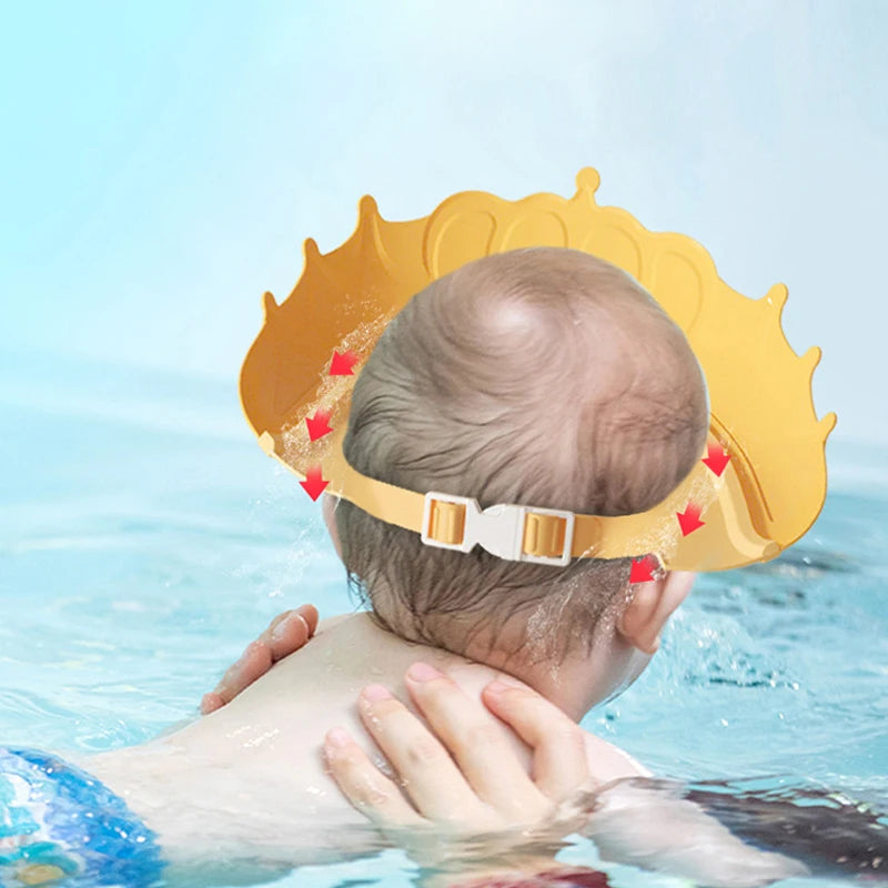 Baby Shower Soft Cap Adjustable Hair Wash Hat for Kids Ear Protection Safe Children Shampoo Bathing Shower Protect Head Cover