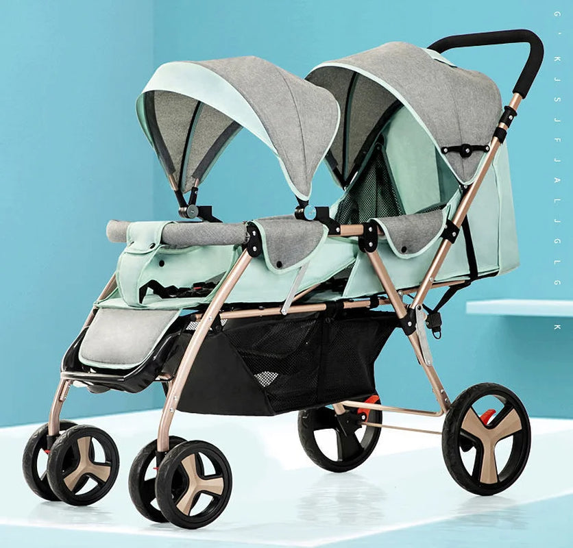 Luxury Twin Strollers Sit and Lie down Function Hot Mom Stroller for Babies