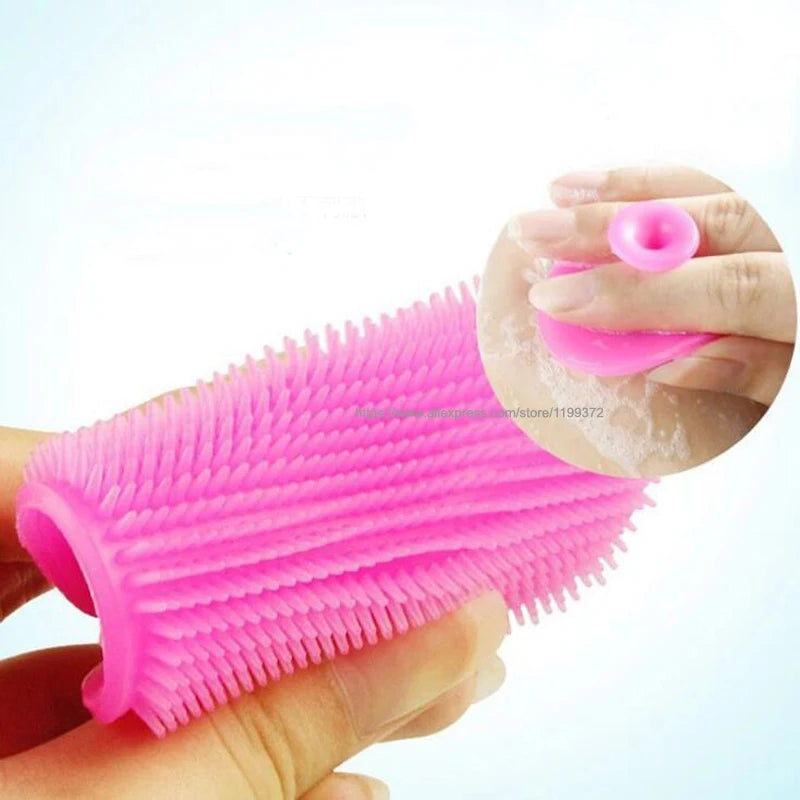 200Pcs Facial Exfoliating Brush Infant Baby Soft Silicone Wash Face Cleaning Pad Skin SPA Bath Scrub Cleaner Tool