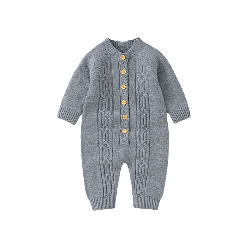 Newborn Baby Romper Knitted Solid Toddler Boy Clothing 0-18M Kid Overalls Warm Playsuit Infant Girl Jumpsuits Long Sleeve Autumn